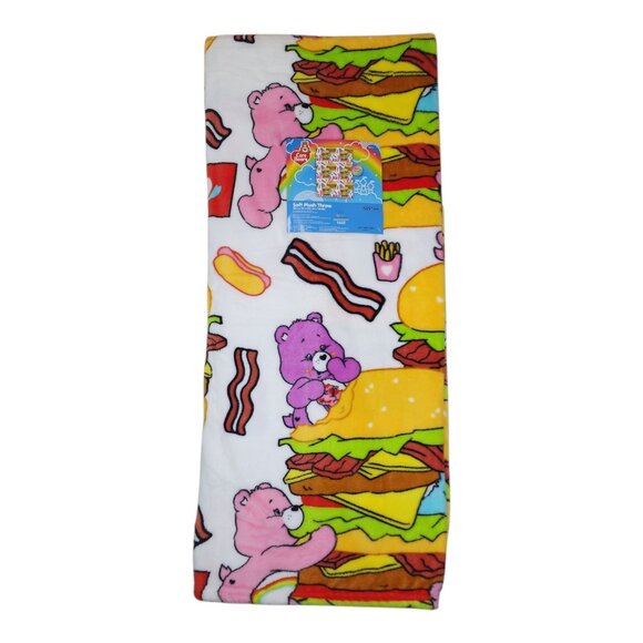 Care Bears Soft Plush Throw Blanket 50" X 70" Polyester Super Soft Hamburgers - Picture 11 of 15